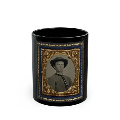 Unidentified Soldier In Confederate Uniform And Slouch Hat (U.S. Civil War) Black Coffee Mug-11oz-Go Mug Yourself