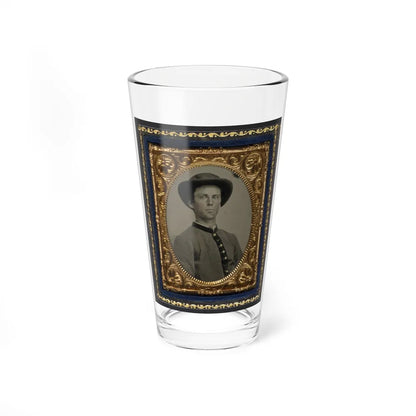 Unidentified Soldier In Confederate Uniform And Slouch Hat (U.S. Civil War) Pint Glass 16oz-16oz-Go Mug Yourself