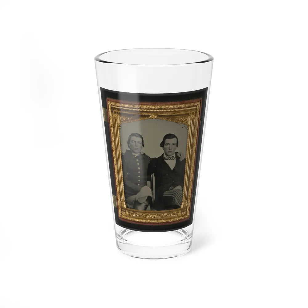 Unidentified Soldier In Confederate Uniform And Unidentified Man, Possibly Brothers (U.S. Civil War) Pint Glass 16oz-16oz-Go Mug Yourself