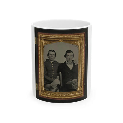 Unidentified Soldier In Confederate Uniform And Unidentified Man, Possibly Brothers (U.S. Civil War) White Coffee Mug-11oz-Go Mug Yourself