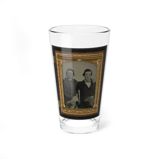 Unidentified Soldier In Confederate Uniform And Unidentified Man, Possibly Brothers (U.S. Civil War) Pint Glass 16oz 16oz - Go Mug Yourself