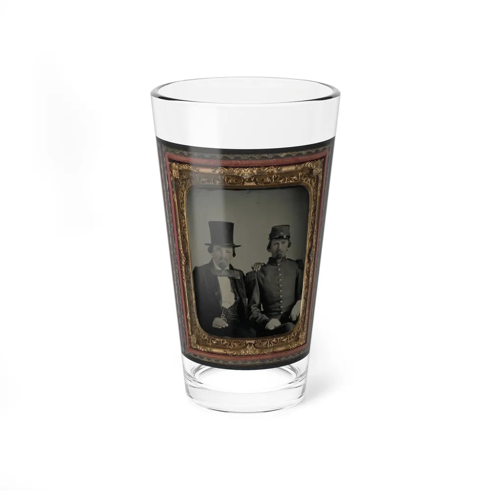 Unidentified Soldier In Confederate Uniform And Unidentified Man, Possibly The Soldier's Father (U.S. Civil War) Pint Glass 16oz-16oz-Go Mug Yourself