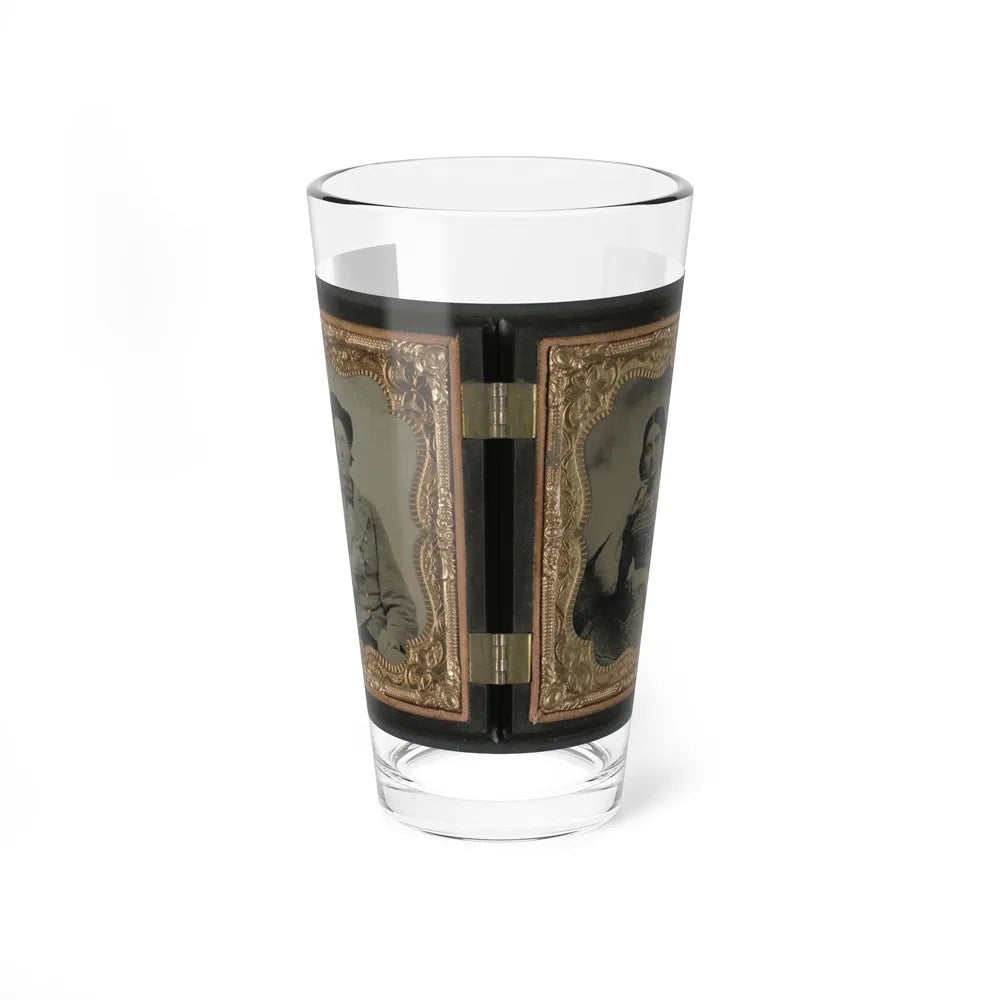 Unidentified Soldier In Confederate Uniform And Unidentified Woman (U.S. Civil War) Pint Glass 16oz-16oz-Go Mug Yourself