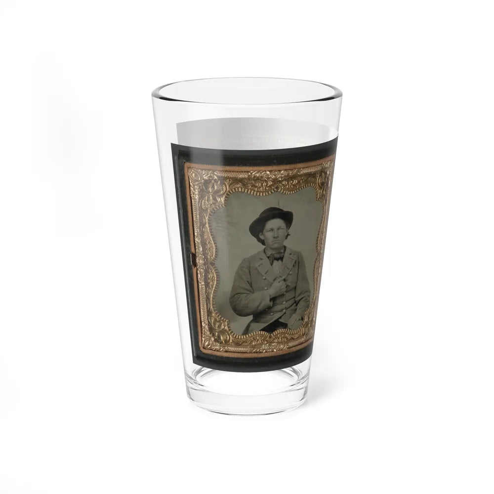 Unidentified Soldier In Confederate Uniform And Unidentified Woman (U.S. Civil War) Pint Glass 16oz-Go Mug Yourself