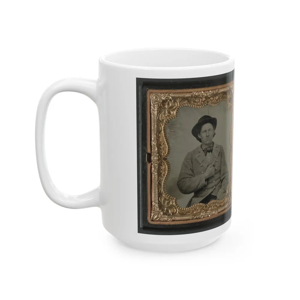 Unidentified Soldier In Confederate Uniform And Unidentified Woman (U.S. Civil War) White Coffee Mug-Go Mug Yourself