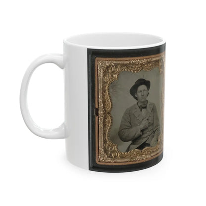 Unidentified Soldier In Confederate Uniform And Unidentified Woman (U.S. Civil War) White Coffee Mug-Go Mug Yourself