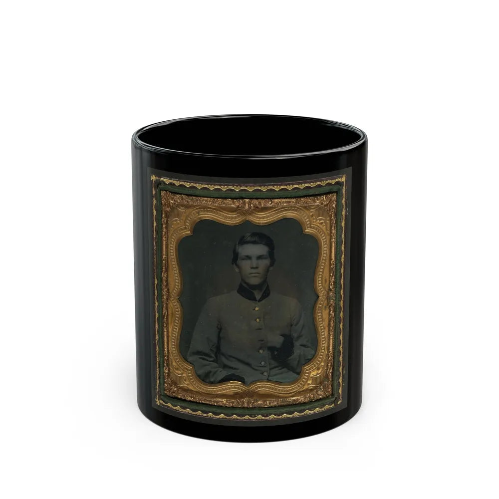 Unidentified Soldier In Confederate Uniform (U.S. Civil War) Black Coffee Mug-11oz-Go Mug Yourself