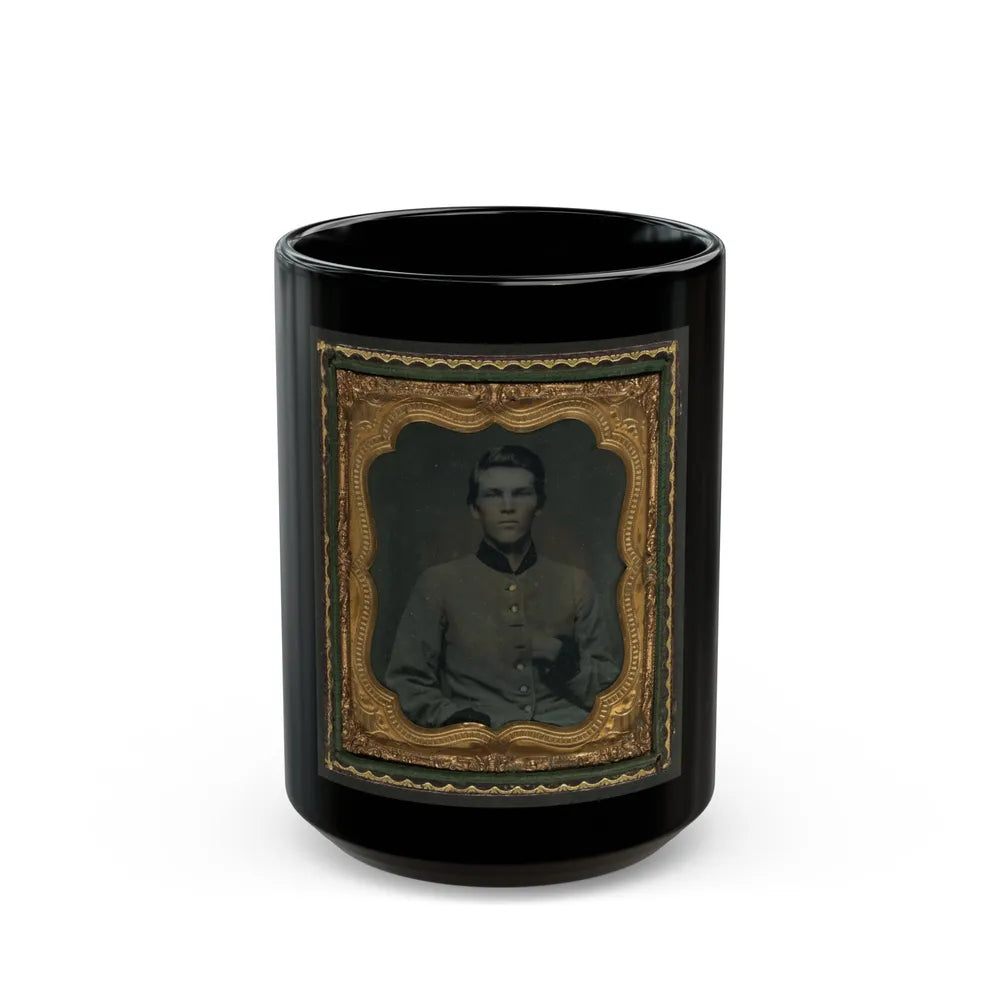 Unidentified Soldier In Confederate Uniform (U.S. Civil War) Black Coffee Mug-15oz-Go Mug Yourself