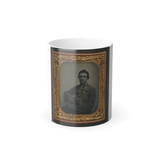 Unidentified Soldier in Confederate Uniform Wearing Chain (U.S. Civil War) Color Changing Coffee Mug 11oz-11oz-Go Mug Yourself