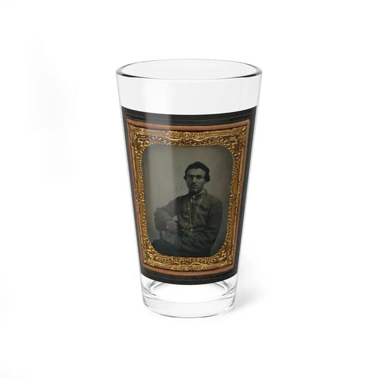 Unidentified Soldier In Confederate Uniform Wearing Chain (U.S. Civil War) Pint Glass 16oz 16oz - Go Mug Yourself