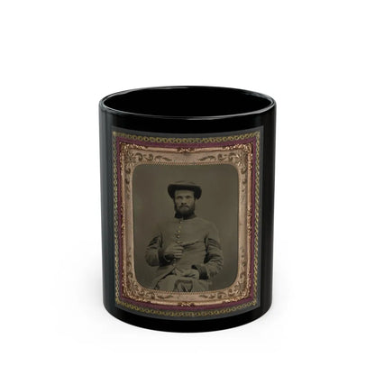 Unidentified Soldier In Confederate Uniform With 11 Derringer Single Shot Pistol (U.S. Civil War) Black Coffee Mug-11oz-Go Mug Yourself