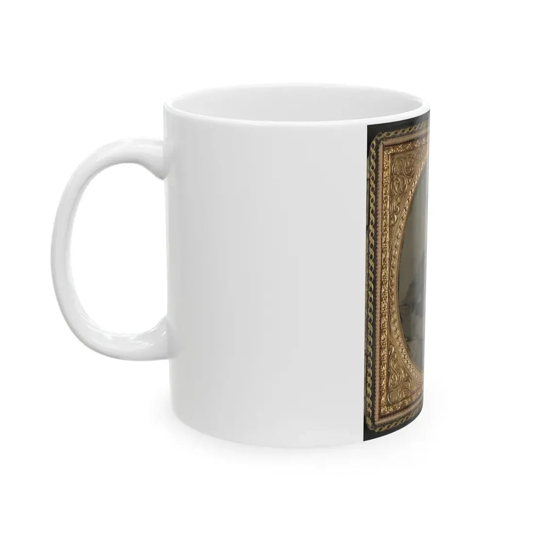 Unidentified Soldier In Confederate Uniform With Berdan's Sharps Rifle And Colt 1862 Police Model Pistol (U.S. Civil War) White Coffee Mug - Go Mug Yourself