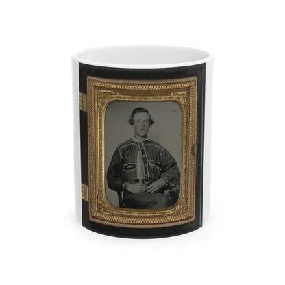 Unidentified Soldier In Confederate Uniform With Bowie Knife(2) (U.S. Civil War) White Coffee Mug 11oz - Go Mug Yourself
