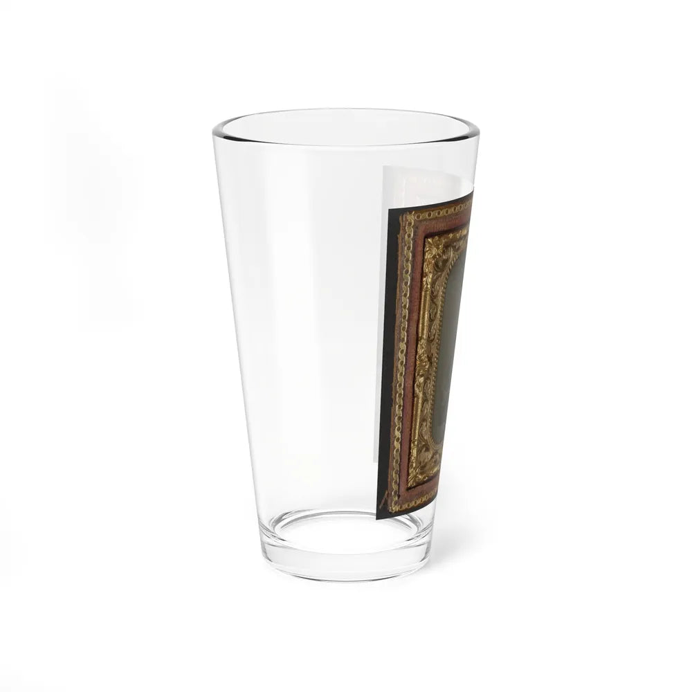 Unidentified Soldier In Confederate Uniform With Bowie Knife And Revolver (U.S. Civil War) Pint Glass 16oz-Go Mug Yourself