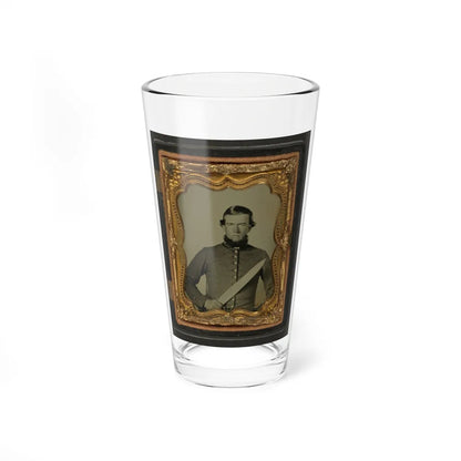 Unidentified Soldier In Confederate Uniform With Bowie Knife (U.S. Civil War) Pint Glass 16oz-16oz-Go Mug Yourself