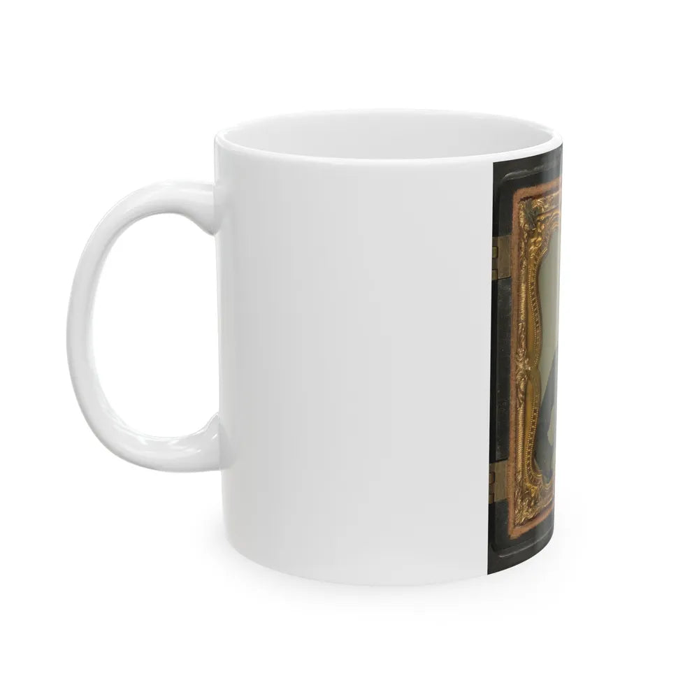 Unidentified Soldier In Confederate Uniform With Bowie Knife (U.S. Civil War) White Coffee Mug-Go Mug Yourself