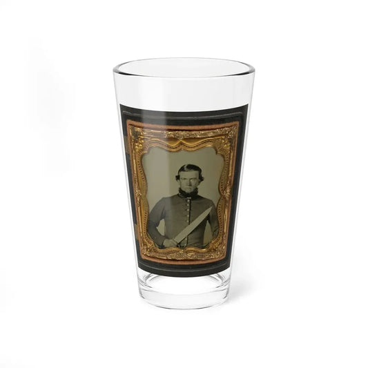 Unidentified Soldier In Confederate Uniform With Bowie Knife (U.S. Civil War) Pint Glass 16oz 16oz - Go Mug Yourself