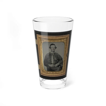 Unidentified Soldier In Confederate Uniform With Bowie Knife(2) (U.S. Civil War) Pint Glass 16oz-16oz-Go Mug Yourself