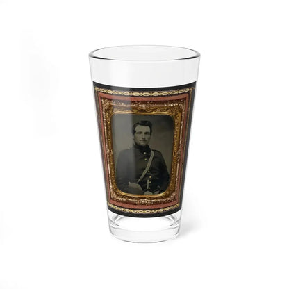 Unidentified Soldier In Confederate Uniform With Canteen And Knife (U.S. Civil War) Pint Glass 16oz 16oz - Go Mug Yourself