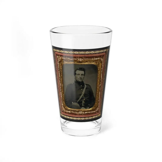 Unidentified Soldier In Confederate Uniform With Canteen And Knife (U.S. Civil War) Pint Glass 16oz 16oz - Go Mug Yourself