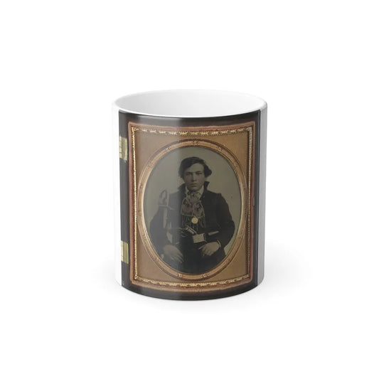 Unidentified Soldier in Confederate Uniform With Cavalry Sword and Revolver (U.S. Civil War) Color Changing Coffee Mug 11oz-11oz-Go Mug Yourself
