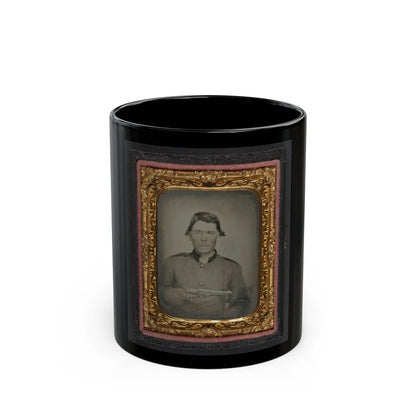 Unidentified Soldier In Confederate Uniform With Colt Revolver (U.S. Civil War) Black Coffee Mug-11oz-Go Mug Yourself