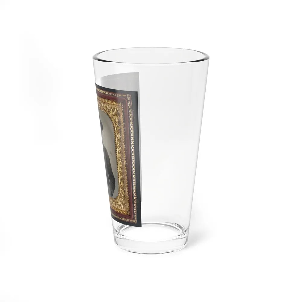 Unidentified Soldier In Confederate Uniform With Colt Revolving Rifle And D-Guard Bowie Knife (U.S. Civil War) Pint Glass 16oz-Go Mug Yourself