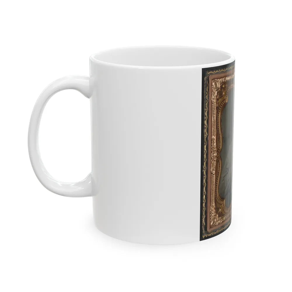 Unidentified Soldier In Confederate Uniform With Gun (U.S. Civil War) White Coffee Mug-Go Mug Yourself