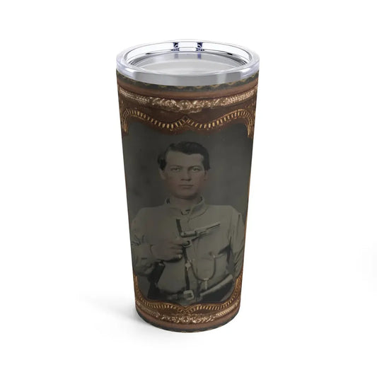 Unidentified Soldier In Confederate Uniform With Gun (U.S. Civil War) Tumbler 20oz 20oz - Go Mug Yourself