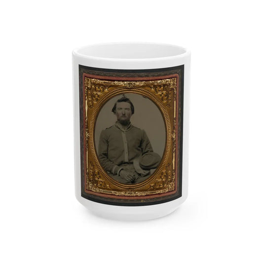 Unidentified Soldier In Confederate Uniform With Kepi (U.S. Civil War) White Coffee Mug-15oz-Go Mug Yourself