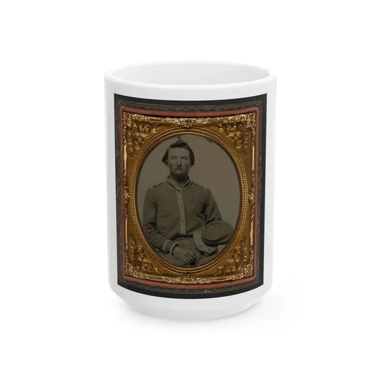Unidentified Soldier In Confederate Uniform With Kepi (U.S. Civil War) White Coffee Mug 15oz - Go Mug Yourself