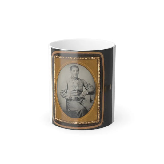 Unidentified Soldier in Confederate Uniform With Lanyard Around His Neck (U.S. Civil War) Color Changing Coffee Mug 11oz-11oz-Go Mug Yourself