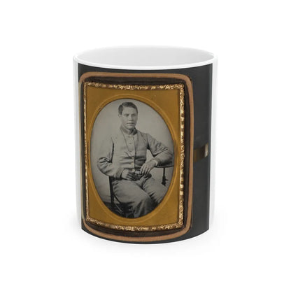 Unidentified Soldier In Confederate Uniform With Lanyard Around His Neck (U.S. Civil War) White Coffee Mug-11oz-Go Mug Yourself