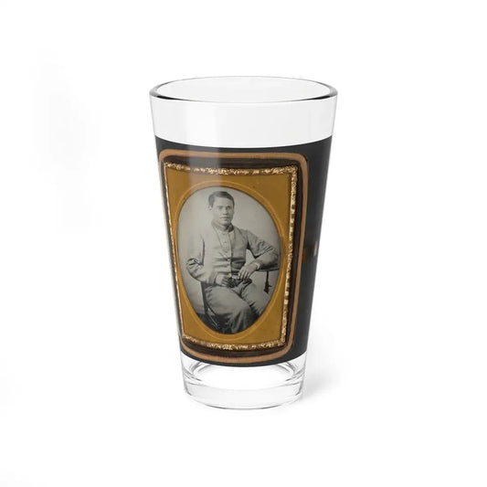 Unidentified Soldier In Confederate Uniform With Lanyard Around His Neck (U.S. Civil War) Pint Glass 16oz 16oz - Go Mug Yourself