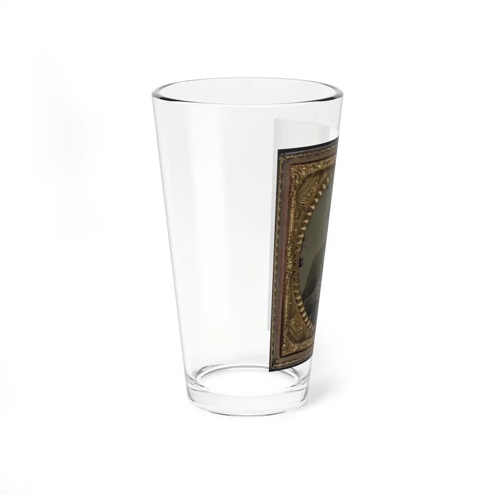 Unidentified Soldier In Confederate Uniform With Large Bowie Knife And Revolver (U.S. Civil War) Pint Glass 16oz-Go Mug Yourself