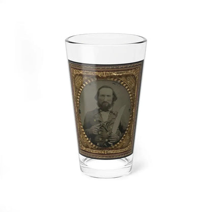 Unidentified Soldier In Confederate Uniform With Large Bowie Knife And Revolver (U.S. Civil War) Pint Glass 16oz 16oz - Go Mug Yourself