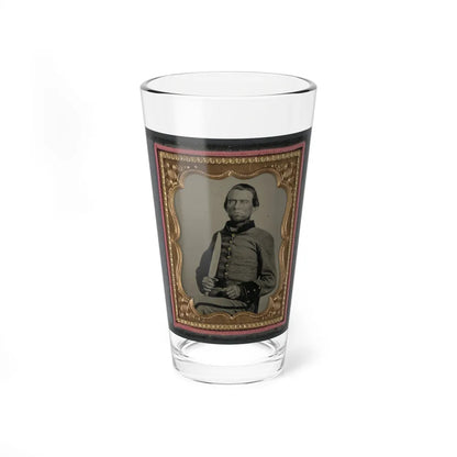 Unidentified Soldier In Confederate Uniform With Large Bowie Knife (U.S. Civil War) Pint Glass 16oz-16oz-Go Mug Yourself