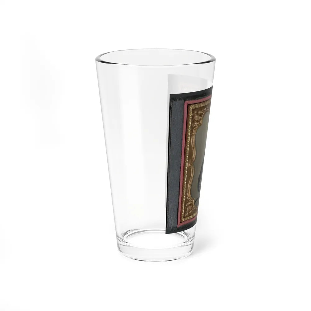 Unidentified Soldier In Confederate Uniform With Large Bowie Knife (U.S. Civil War) Pint Glass 16oz-Go Mug Yourself