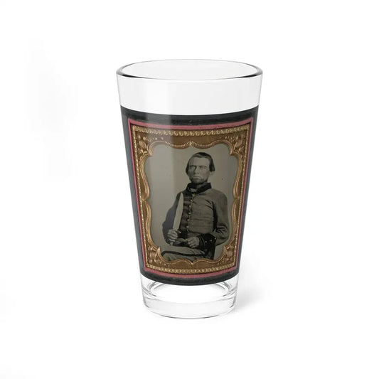 Unidentified Soldier In Confederate Uniform With Large Bowie Knife (U.S. Civil War) Pint Glass 16oz 16oz - Go Mug Yourself