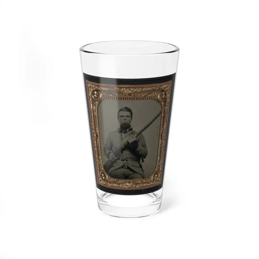 Unidentified Soldier In Confederate Uniform With Musket(2) (U.S. Civil War) Pint Glass 16oz 16oz - Go Mug Yourself
