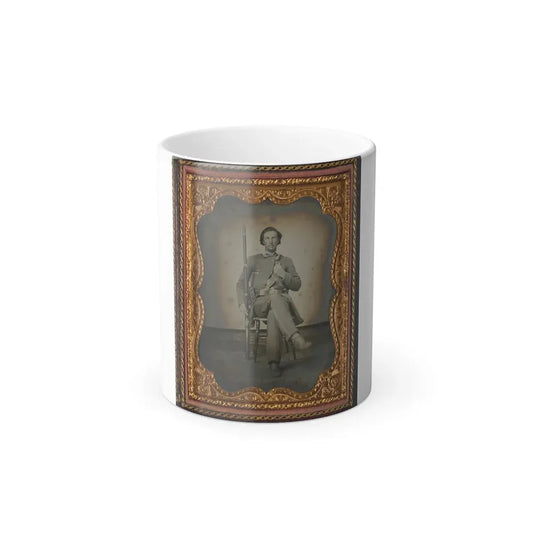 Unidentified Soldier in Confederate Uniform With Musket and Knife (U.S. Civil War) Color Changing Coffee Mug 11oz Default Title 11oz - Go Mug Yourself