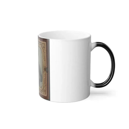 Unidentified Soldier in Confederate Uniform With Musket, D Guard Bowie Knife, and Engraved Knife Sheath (U.S. Civil War) Color Changing Coffee Mug 11oz - Go Mug Yourself