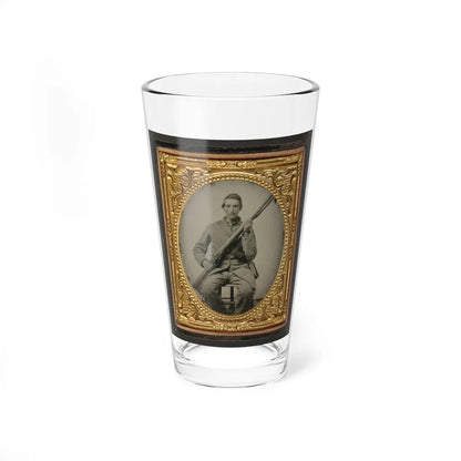 Unidentified Soldier In Confederate Uniform With Musket (U.S. Civil War) Pint Glass 16oz 16oz - Go Mug Yourself
