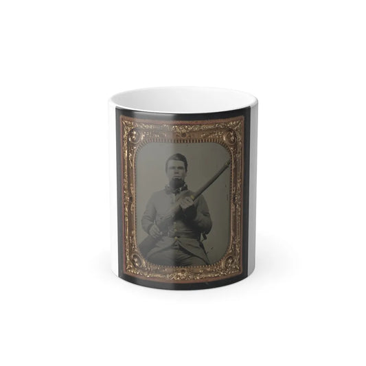 Unidentified Soldier in Confederate Uniform With Musket(2) (U.S. Civil War) Color Changing Coffee Mug 11oz-11oz-Go Mug Yourself