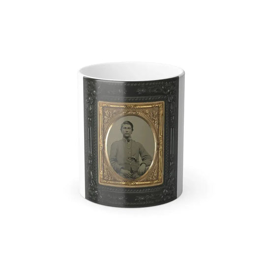 Unidentified Soldier in Confederate Uniform With Percussion Pistol (U.S. Civil War) Color Changing Coffee Mug 11oz Default Title 11oz - Go Mug Yourself