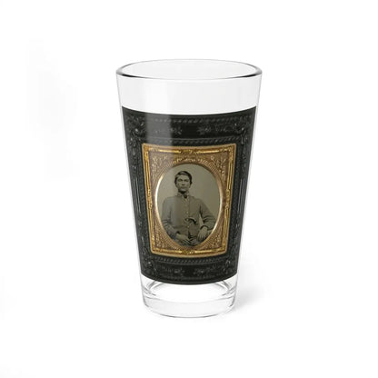 Unidentified Soldier In Confederate Uniform With Percussion Pistol (U.S. Civil War) Pint Glass 16oz 16oz - Go Mug Yourself