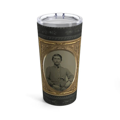 Unidentified Soldier In Confederate Uniform With Percussion Pistol (U.S. Civil War) Tumbler 20oz 20oz - Go Mug Yourself