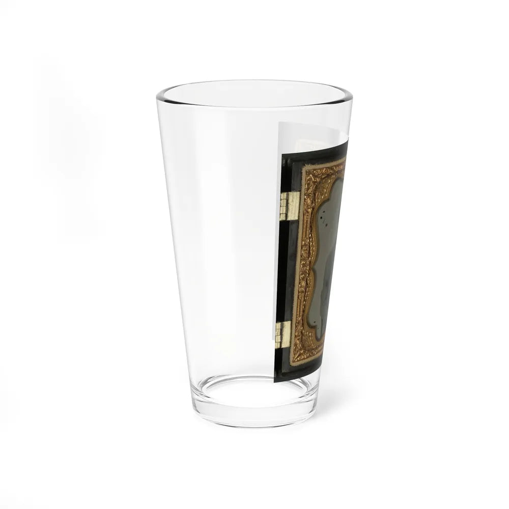 Unidentified Soldier In Confederate Uniform With Pistol And Bowie Knife (U.S. Civil War) Pint Glass 16oz-Go Mug Yourself