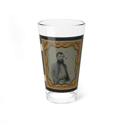 Unidentified Soldier In Confederate Uniform With Pistol And Bowie Knife (U.S. Civil War) Pint Glass 16oz 16oz - Go Mug Yourself