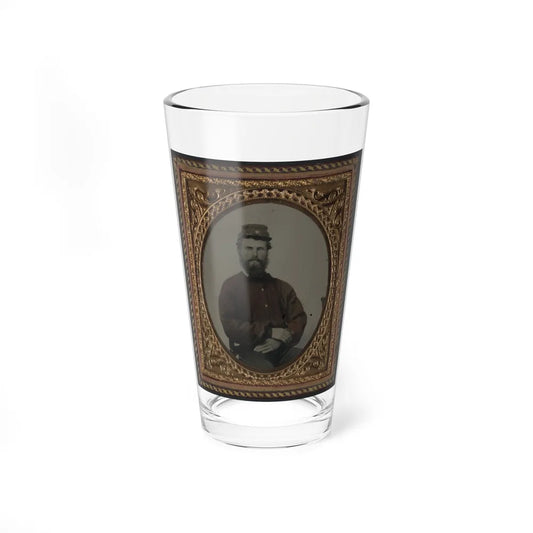 Unidentified Soldier In Confederate Uniform With Red Shirt And Kepi (U.S. Civil War) Pint Glass 16oz-16oz-Go Mug Yourself